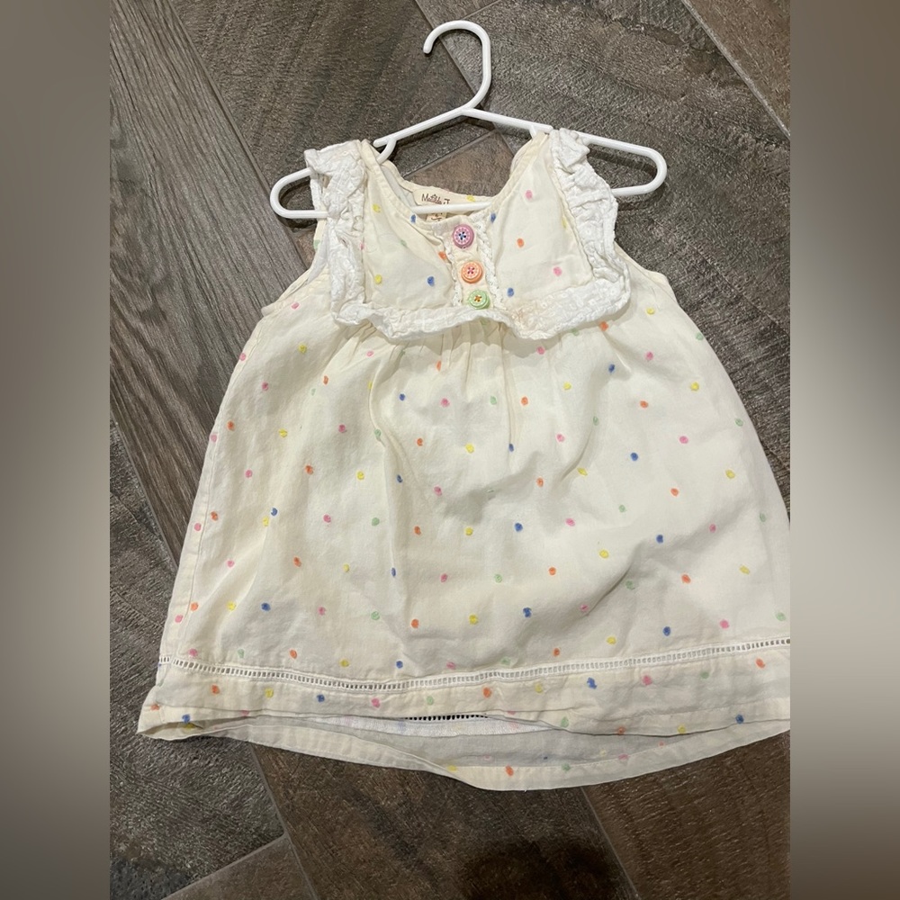 Matilda Jane off white multi colored dot top